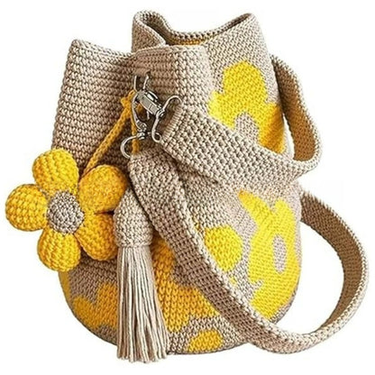 Handmade Crochet Flower Tote Bag