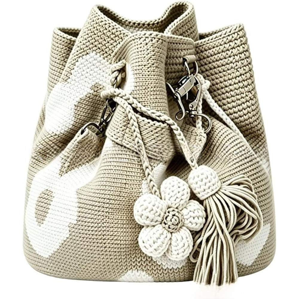 Handmade Crochet Flower Tote Bag